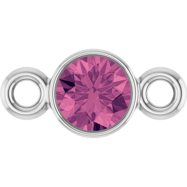 Natural Pink Tourmaline Link, 3.5 mm x 7.2 mm