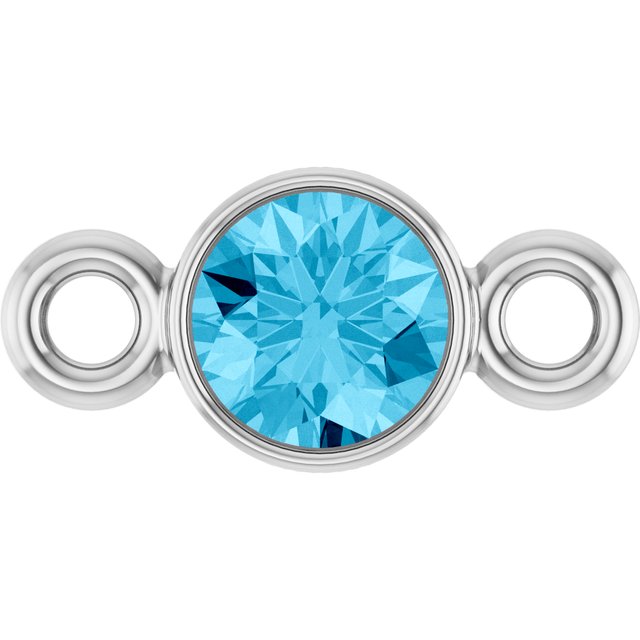 Natural Aquamarine Link, 3.5 mm x 7.2 mm