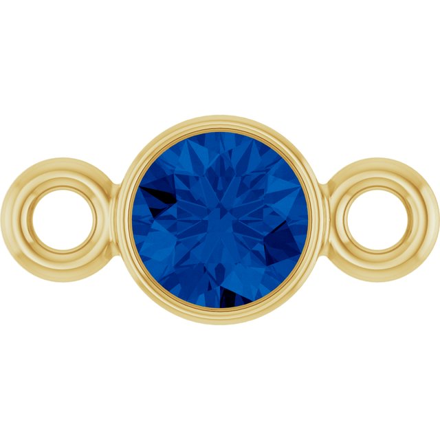 Lab-Grown Blue Sapphire Link, 3.5 mm x 7.2 mm