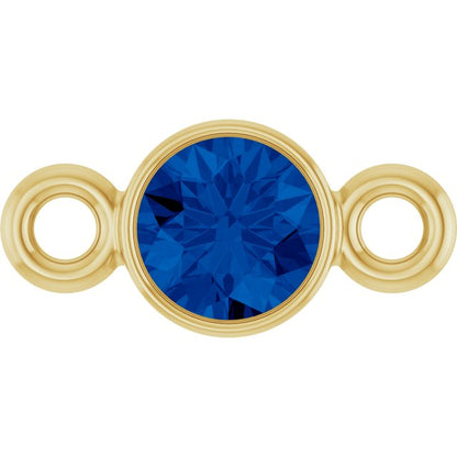 Lab-Grown Blue Sapphire Link, 3.5 mm x 7.2 mm