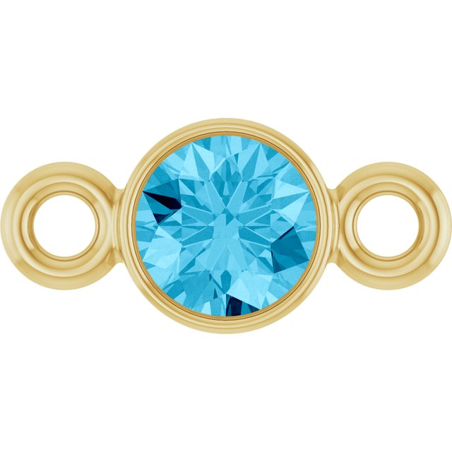 Natural Aquamarine Link, 3.5 mm x 7.2 mm