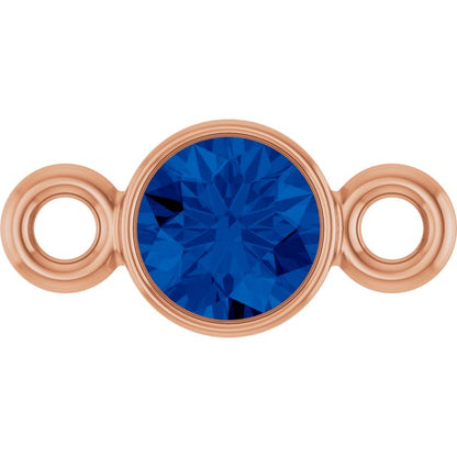 Lab-Grown Blue Sapphire Link, 3.5 mm x 7.2 mm