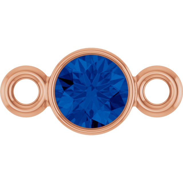 Natural Blue Sapphire Link, 3.5 mm x 7.2 mm