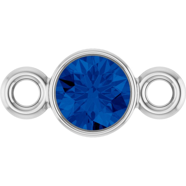 Lab-Grown Blue Sapphire Link, 3.5 mm x 7.2 mm