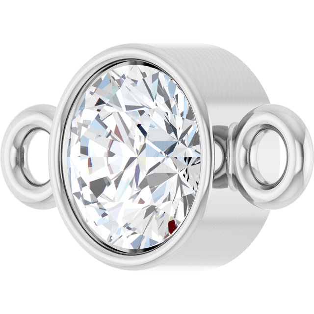 1/5 CT Lab-Grown Diamond Bezel-Set Link, 4.5 mm x 8.3 mm