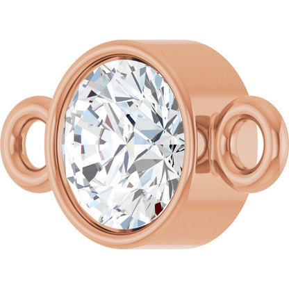 1/5 CT Lab-Grown Diamond Bezel-Set Link, 4.5 mm x 8.3 mm