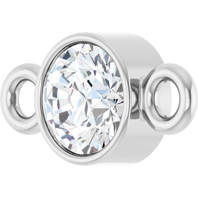 Platinum 1/8 CT Natural Diamond Bezel-Set Link