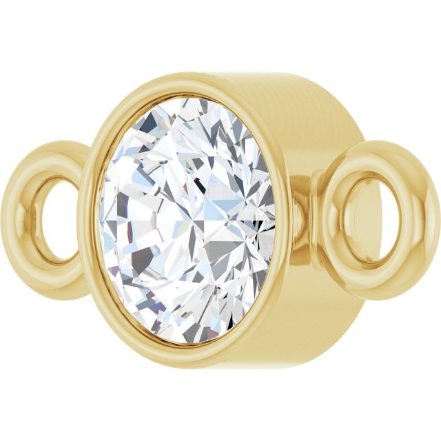 1/8 CT Lab-Grown Diamond Bezel-Set Link, 3.9 mm x 7.7 mm