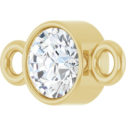 1/8 CT Lab-Grown Diamond Bezel-Set Link, 3.9 mm x 7.7 mm
