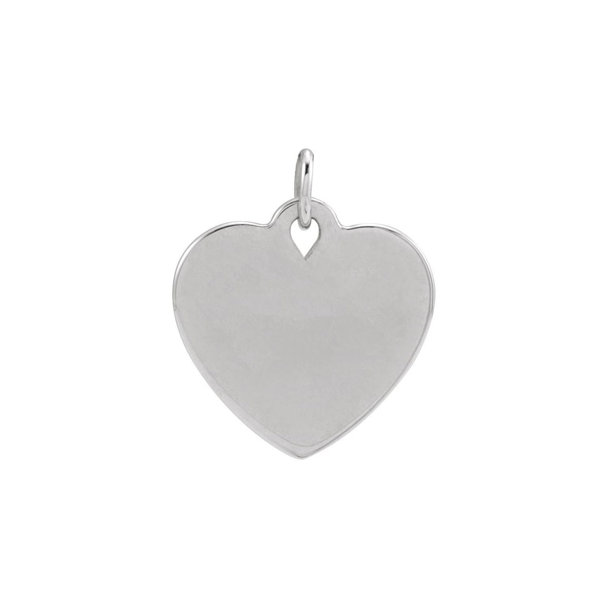 14K White Gold Engravable Floral Heart Pendant