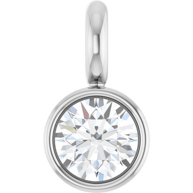 Platinum .03 CT Natural Diamond Bezel-Set Dangle