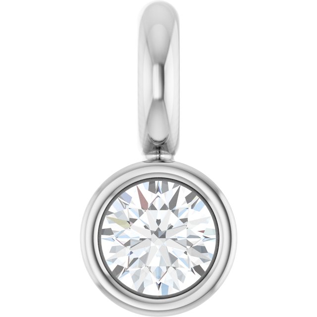 Platinum .015 CT Natural Diamond Bezel-Set Dangle