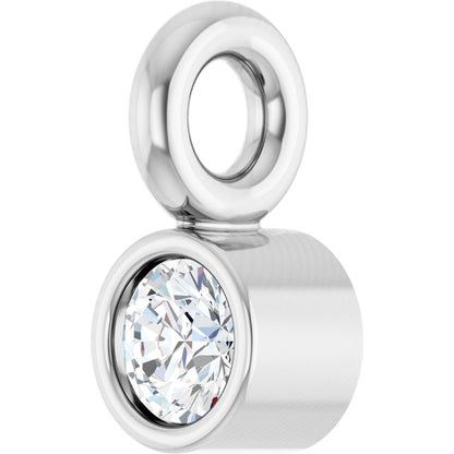 Platinum .015 CT Natural Diamond Bezel-Set Dangle