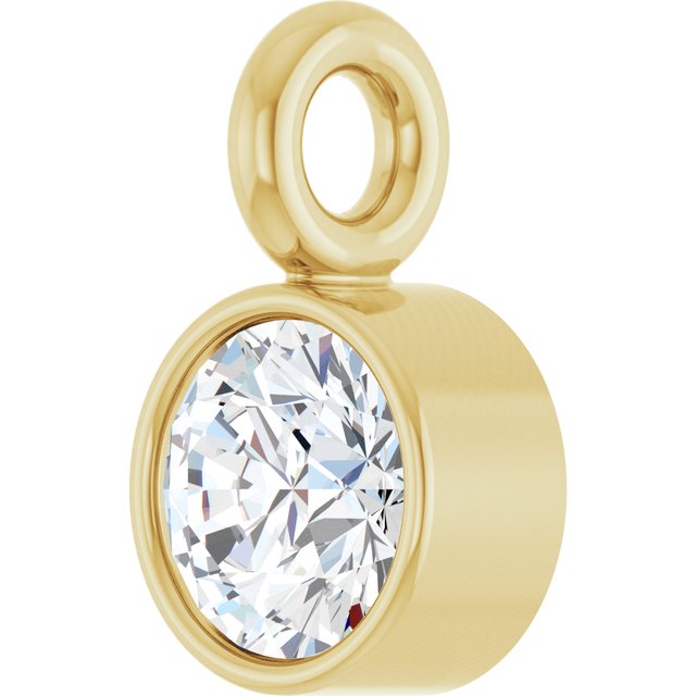 .06 CT Lab-Grown Diamond Bezel-Set Dangle, 3 mm x 5.1 mm