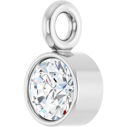 .06 CT Lab-Grown Diamond Bezel-Set Dangle, 3 mm x 5.1 mm
