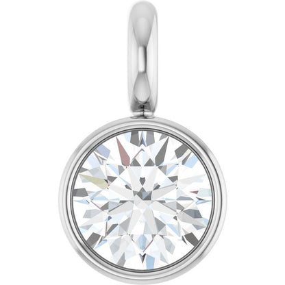 Platinum .06 CT Natural Diamond Bezel-Set Dangle