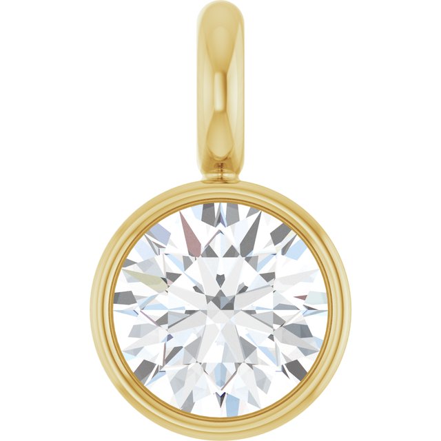 .06 CT Lab-Grown Diamond Bezel-Set Dangle, 3 mm x 5.1 mm