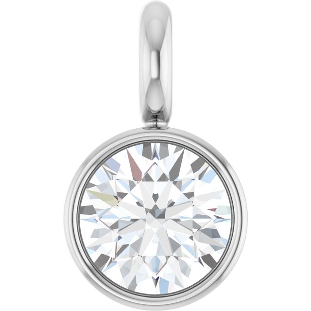 .06 CT Lab-Grown Diamond Bezel-Set Dangle, 3 mm x 5.1 mm