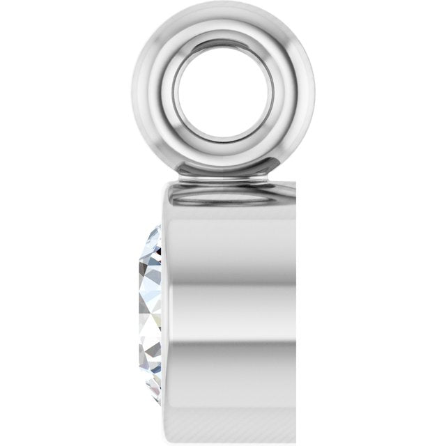 .06 CT Lab-Grown Diamond Bezel-Set Dangle, 3 mm x 5.1 mm
