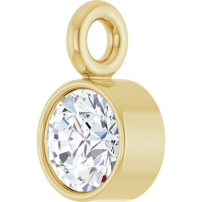 .07 CT Lab-Grown Diamond Bezel-Set Dangle, 3.2 mm x 5.2 mm, Style 2