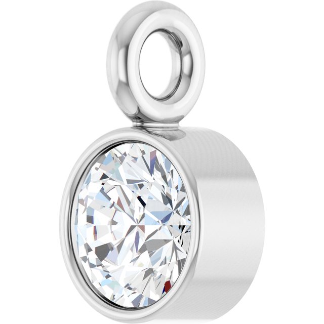Platinum .07 CT Natural Diamond Bezel-Set Dangle