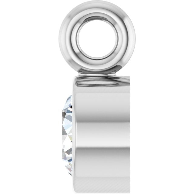 .07 CT Natural Diamond Dangle, 3.2 mm x 5.2 mm, Bezel-Set