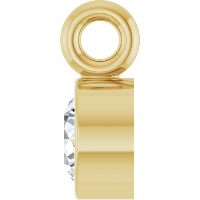 .07 CT Natural Diamond Dangle, 3.2 mm x 5.2 mm, Bezel-Set