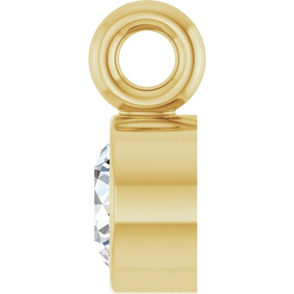 .07 CT Lab-Grown Diamond Bezel-Set Dangle, 3.2 mm x 5.2 mm, Style 2