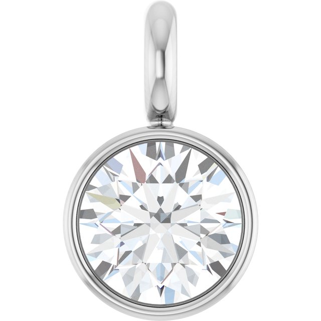 Platinum .07 CT Natural Diamond Bezel-Set Dangle