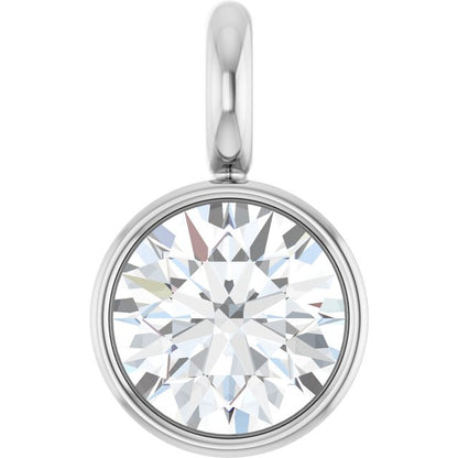 Platinum .07 CT Natural Diamond Bezel-Set Dangle