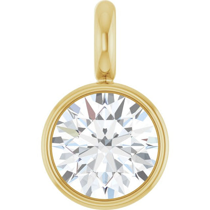 .07 CT Natural Diamond Dangle, 3.2 mm x 5.2 mm, Bezel-Set