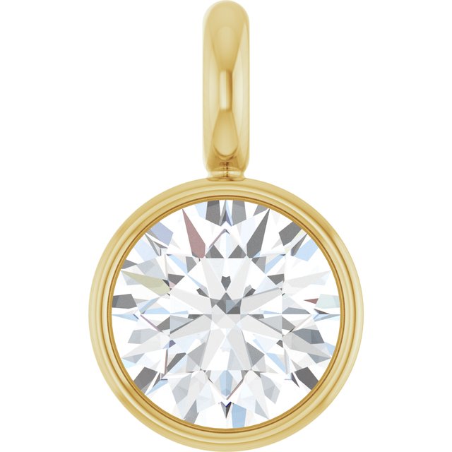 .07 CT Lab-Grown Diamond Bezel-Set Dangle, 3.2 mm x 5.2 mm, Style 2