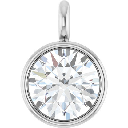 Platinum 1/6 CT Natural Diamond Bezel-Set Dangle