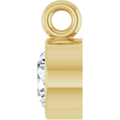 1/6 CT Natural Diamond Dangle, 3.94 mm x 5.95 mm