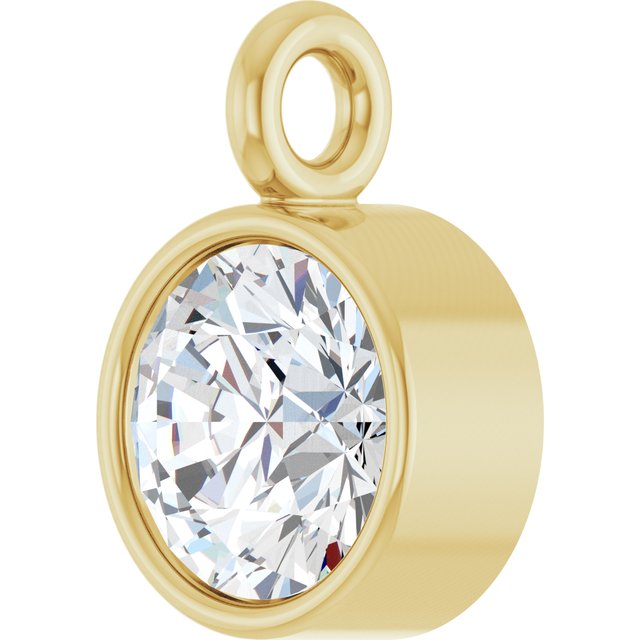 1/6 CT Lab-Grown Diamond Bezel-Set Dangle, 4.3 mm x 6.2 mm