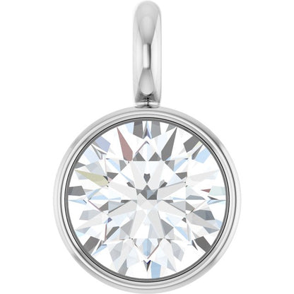 1/10 CT Natural Diamond Dangle, 3.5 mm x 5.5 mm, Bezel-Set