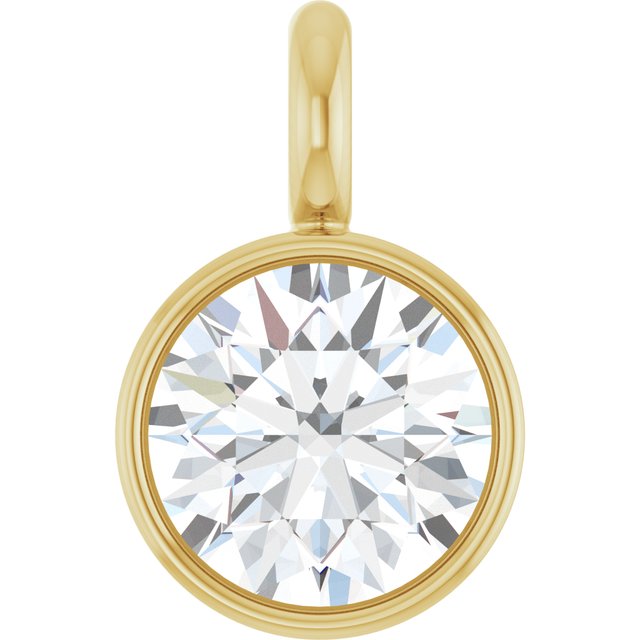 1/10 CT Lab-Grown Diamond Dangle, 3.5 mm x 5.5 mm, Bezel-Set