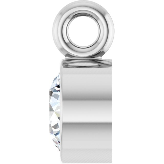 1/10 CT Lab-Grown Diamond Dangle, 3.5 mm x 5.5 mm, Bezel-Set
