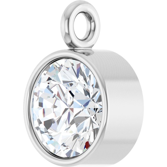 1/4 CT Natural Diamond Dangle, 4.8 mm x 6.7 mm, Bezel-Set