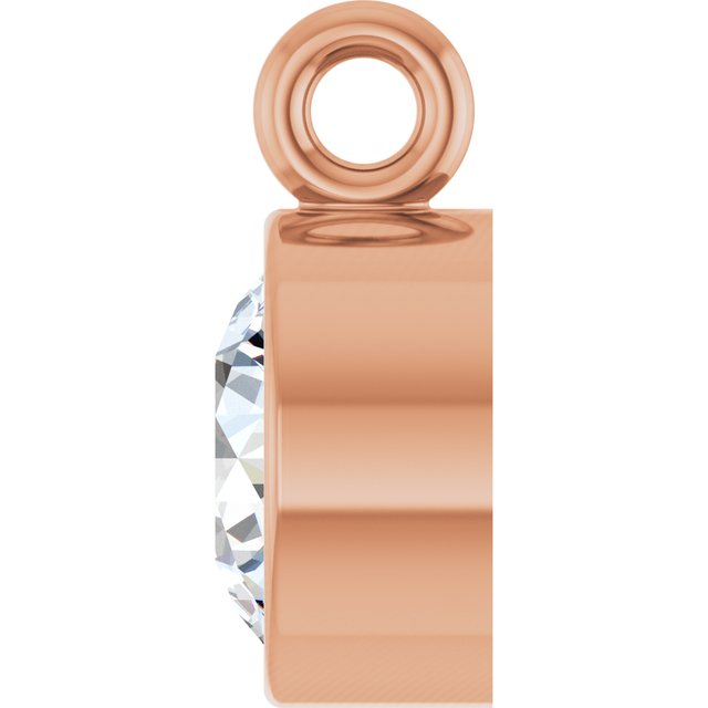 1/4 CT Natural Diamond Dangle, 4.8 mm x 6.7 mm, Bezel-Set