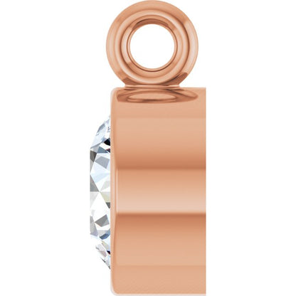 1/4 CT Natural Diamond Dangle, 4.8 mm x 6.7 mm, Bezel-Set