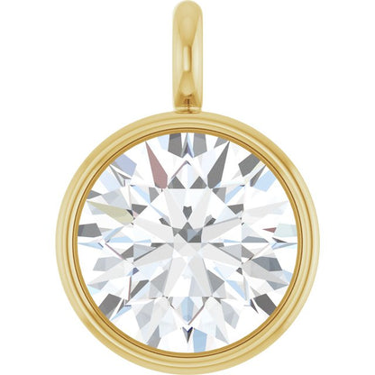 1/4 CT Lab-Grown Diamond Bezel-Set Dangle, 4.8 mm x 6.7 mm, Style 2