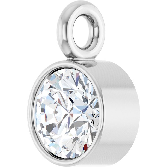 1/10 CT Natural Diamond Dangle, 3.5 mm x 5.5 mm, Bezel-Set