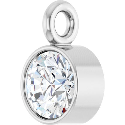Platinum 1/10 CT Natural Diamond Bezel-Set Dangle