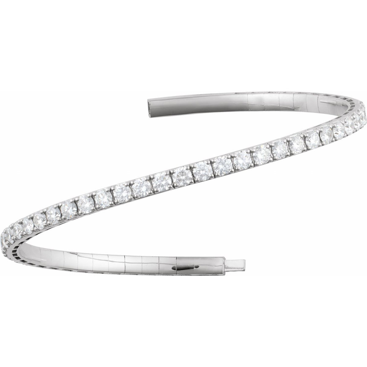 3 CTW Lab-Grown Diamond Flexible Bangle 7" Bracelet
