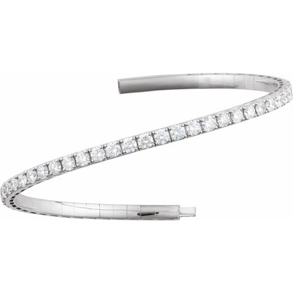 3 CTW Lab-Grown Diamond Flexible Bangle 7" Bracelet
