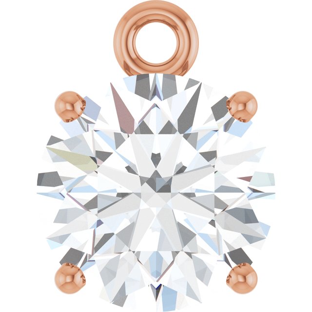 14K Rose Gold 1 CT Lab-Grown Diamond 4-Prong Basket Dangle