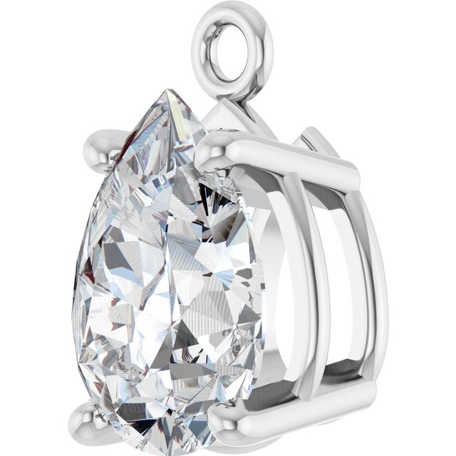 1/2 CT Lab-Grown Diamond 4-Prong Dangle, 5.1 mm x 8.7 mm