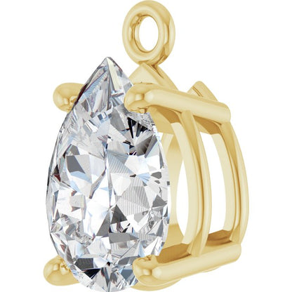 1/2 CT Lab-Grown Diamond 4-Prong Dangle, 5.1 mm x 8.7 mm