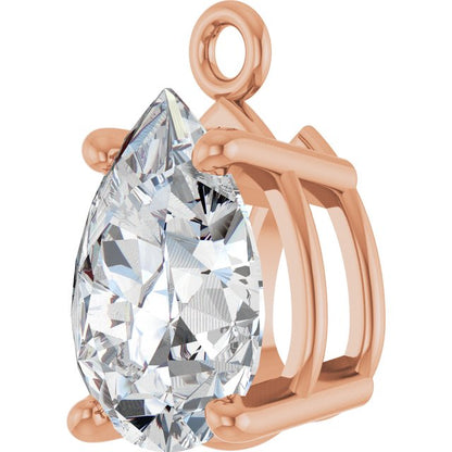 1/2 CT Lab-Grown Diamond 4-Prong Dangle, 5.1 mm x 8.7 mm